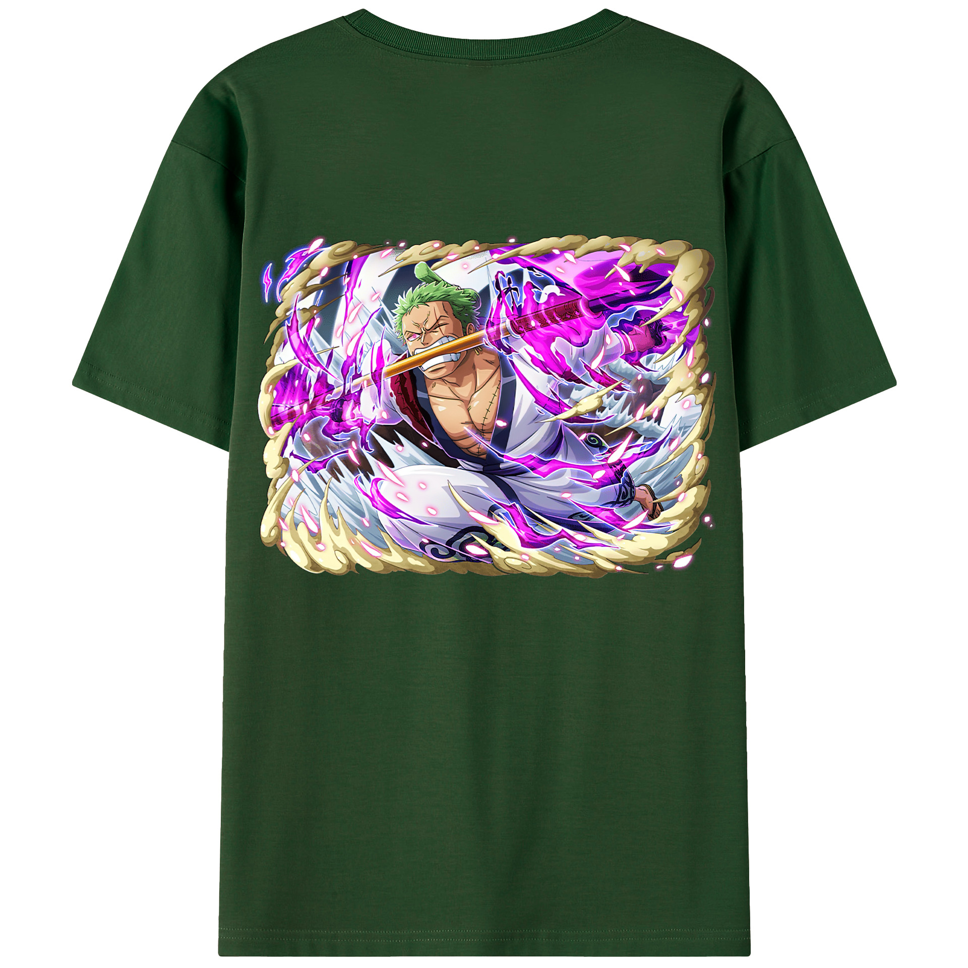 ワンピース ロロノア・ゾロ ONE PIECE Roronoa Zoro 綿100％半袖Tシャツ（背面プリント）